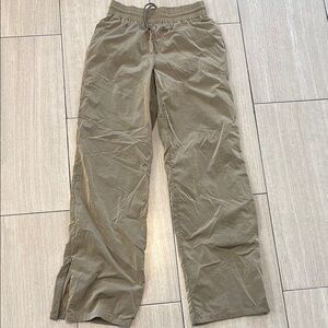 Good American Tan Track Pants with Elastic Waistband and Drawstring